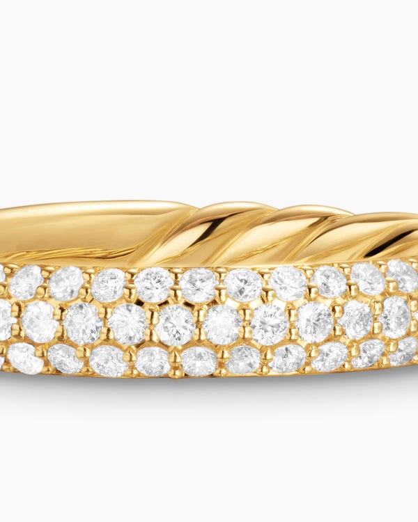 DY Mercer Pavé Band Ring in 18K Yellow Gold, 3.7mm