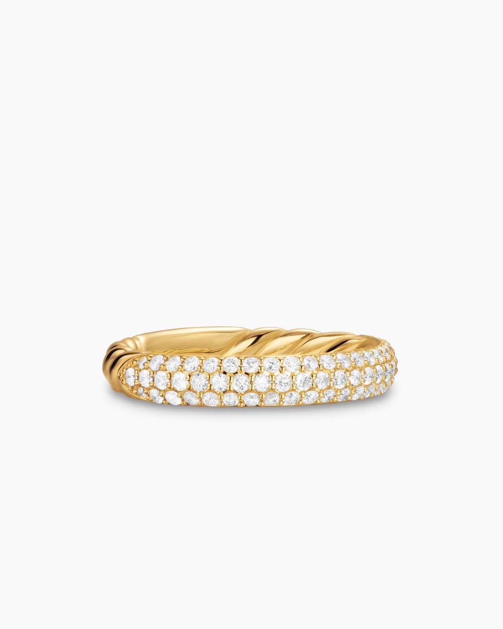 Womens DY Mercer Pavé Band Ring in 18K Yellow Gold, 3.7mm