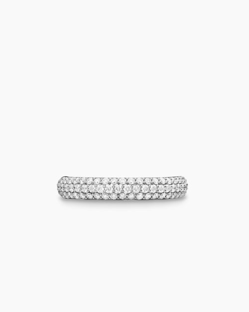 Womens DY Mercer® Pavé Band Ring in Sterling Silver with Diamonds, 3.7mm