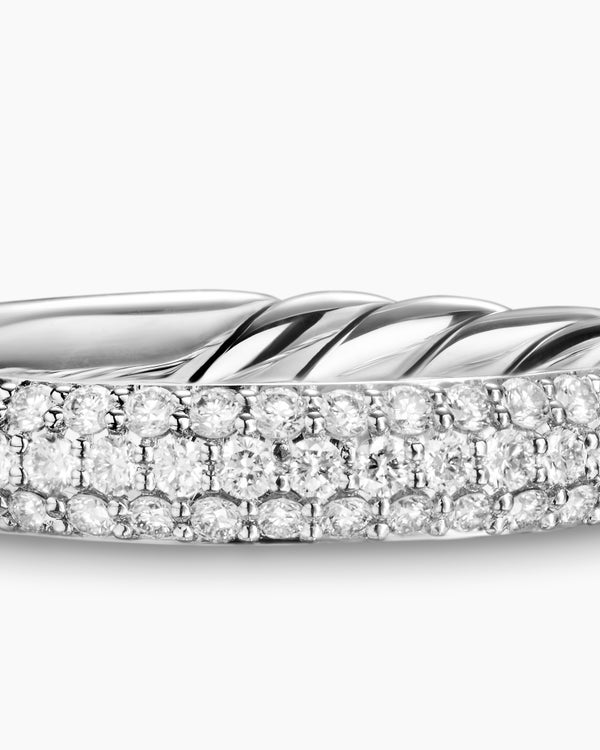 DY Mercer Pavé Band Ring in Sterling Silver, 3.7mm