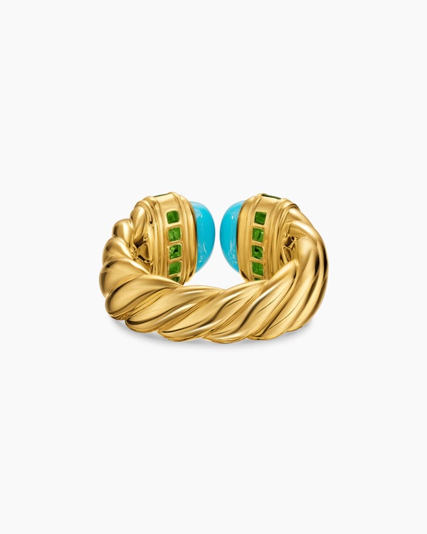 Sculpted Cable Open Cocktail Ring in 18K Yellow Gold, 12.4mm