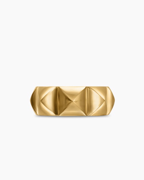 Womens Pyramid Band Ring in 18K Yellow Gold, 9mm