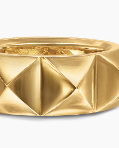 Womens Pyramid Band Ring in 18K Yellow Gold, 9mm