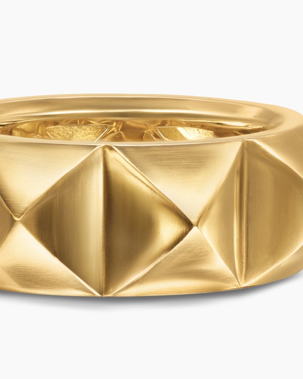 Pyramid Band Ring in 18K Yellow Gold, 9mm