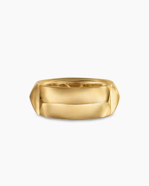 Womens Pyramid Band Ring in 18K Yellow Gold, 9mm