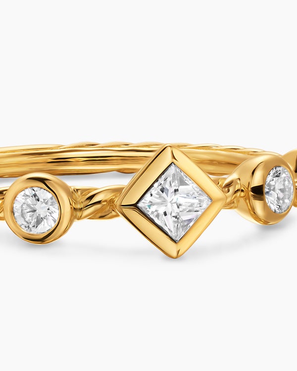 Petite Modern Renaissance® Band Ring in 18K Yellow Gold with Diamonds, 6.4mm