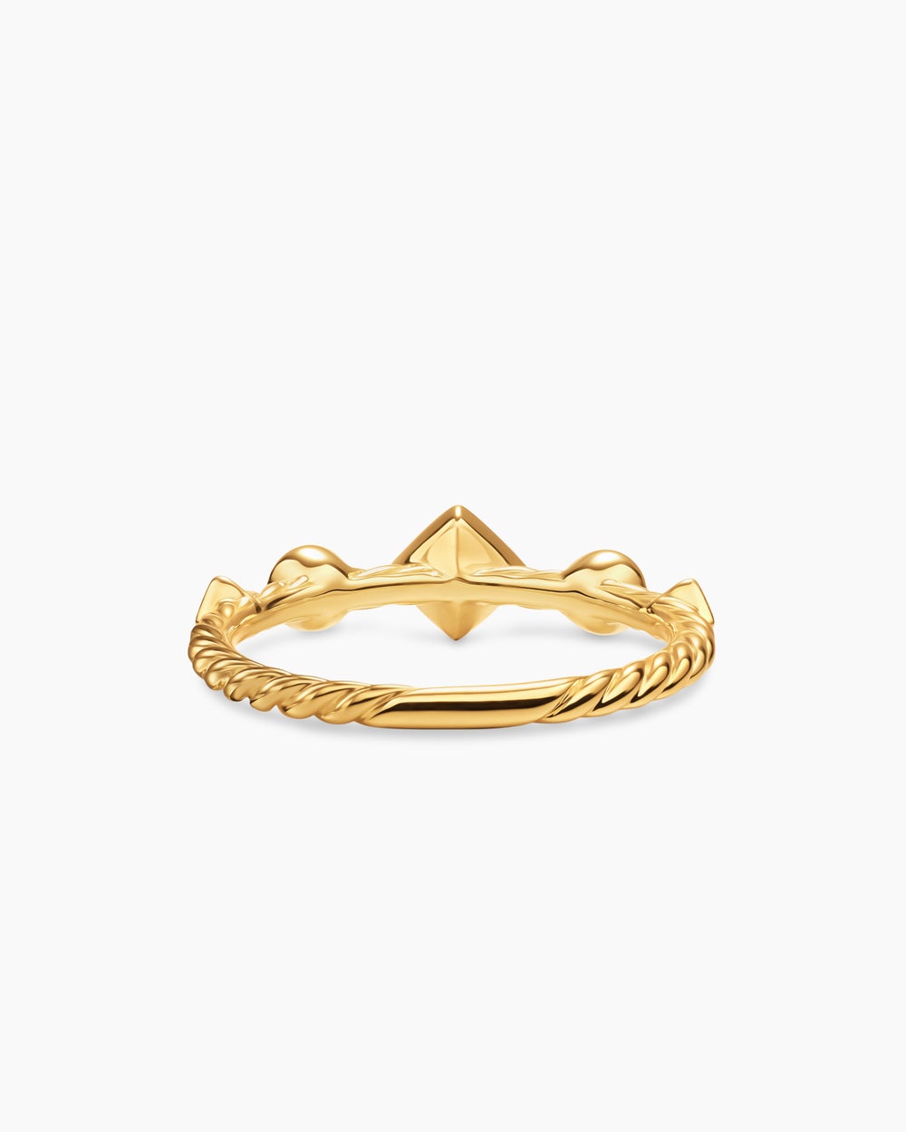 Womens Cable Band Ring in 18K Yellow Gold with Diamonds, 1.7mm
