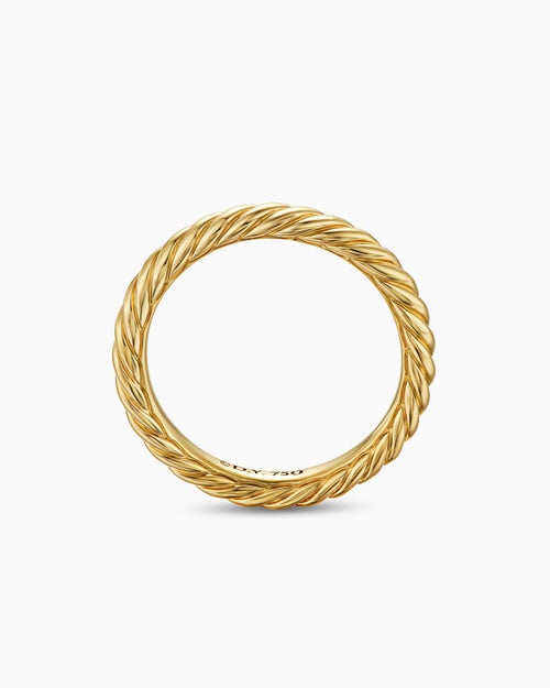 Womens Cable Band Ring in 18K Yellow Gold, 2.8mm
