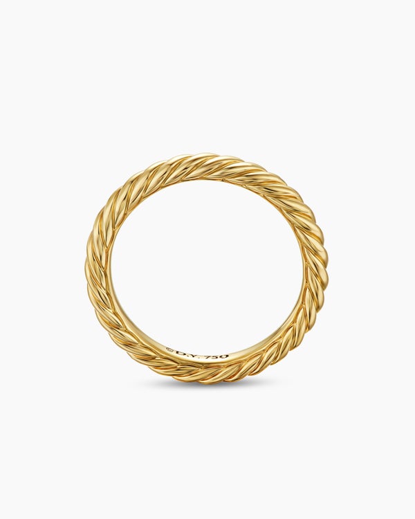 Cable Band Ring in 18K Yellow Gold, 2.8mm