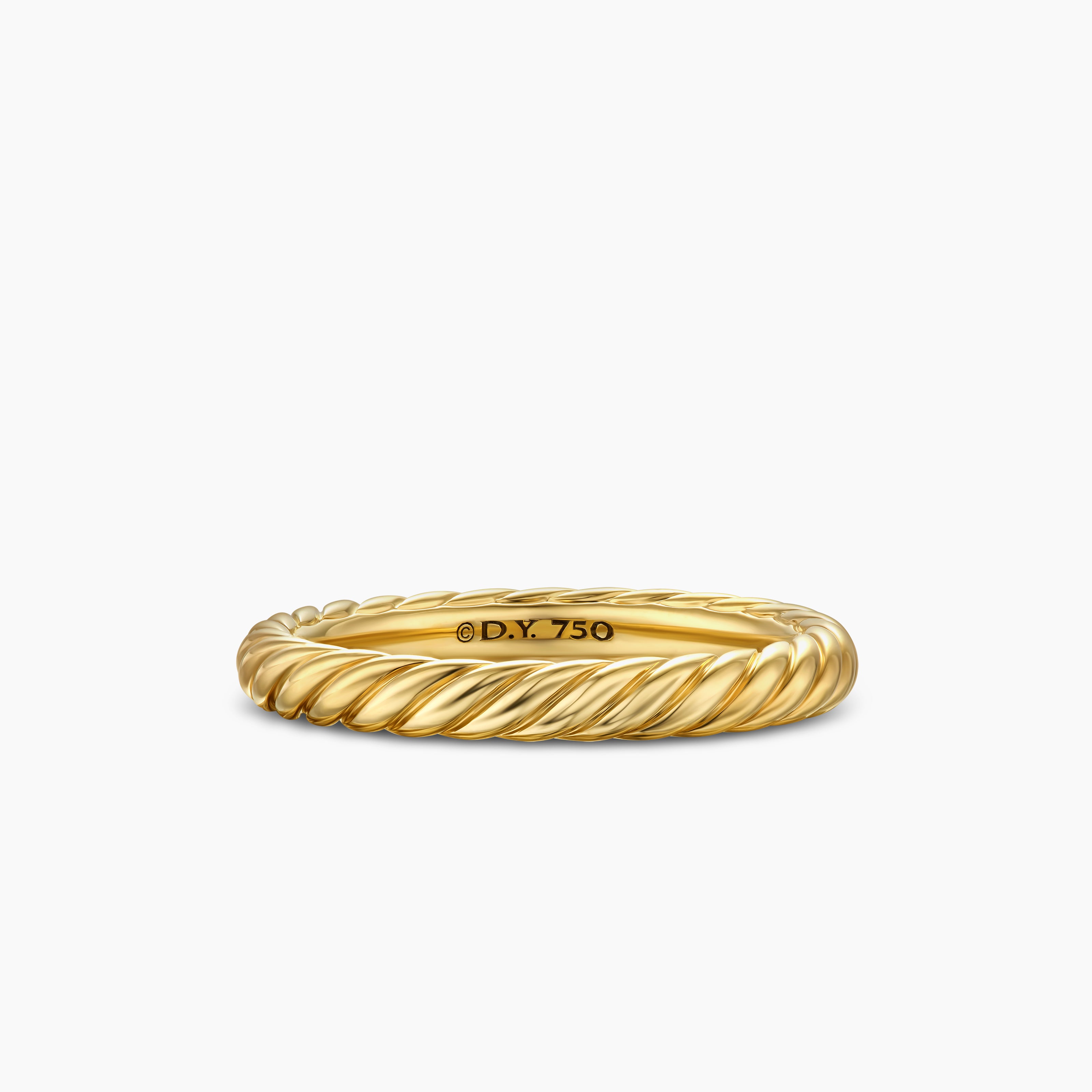 Womens Cable Band Ring in 18K Yellow Gold, 2.8mm