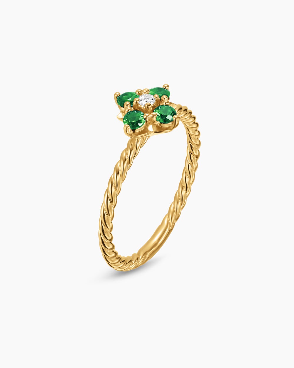 Womens Petite Modern Renaissance Color Ring in 18K Yellow Gold with Diamond, 8.7mm
