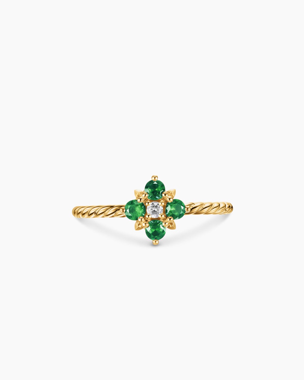 Womens Petite Modern Renaissance Color Ring in 18K Yellow Gold with Diamond, 8.7mm