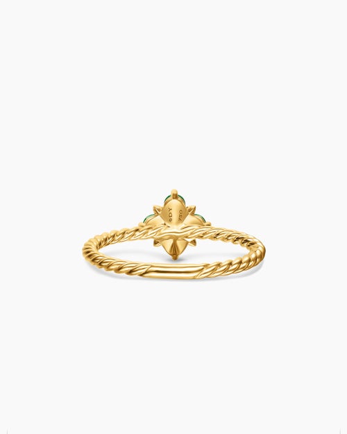 Womens Petite Modern Renaissance Color Ring in 18K Yellow Gold with Diamond, 8.7mm