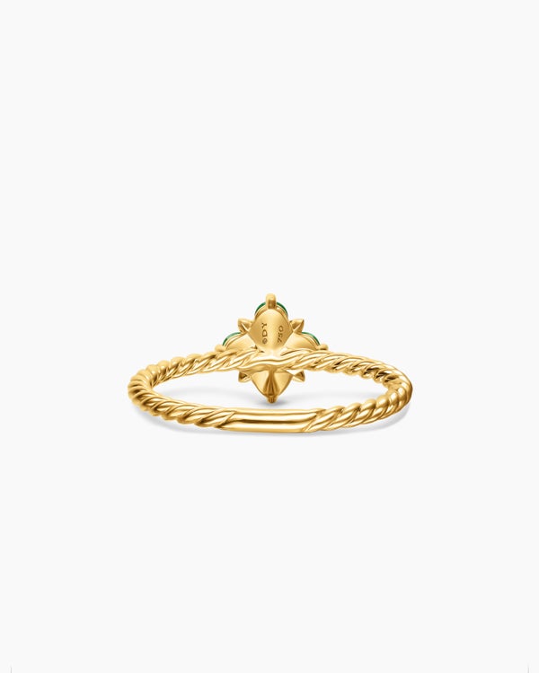 Petite Modern Renaissance Color Ring in 18K Yellow Gold with Diamond, 8.7mm