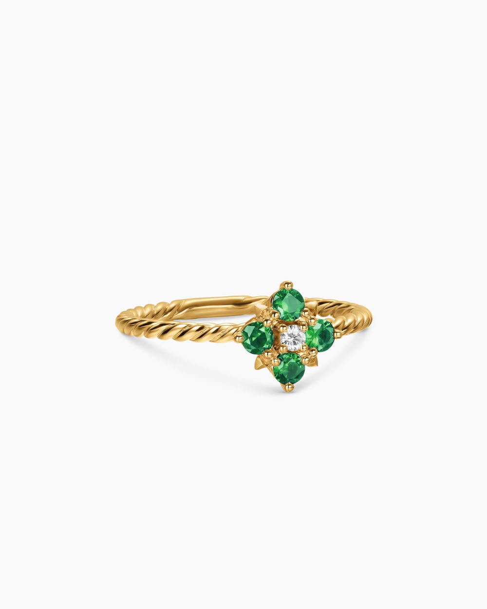 Womens Petite Modern Renaissance Color Ring in 18K Yellow Gold with Diamond, 8.7mm