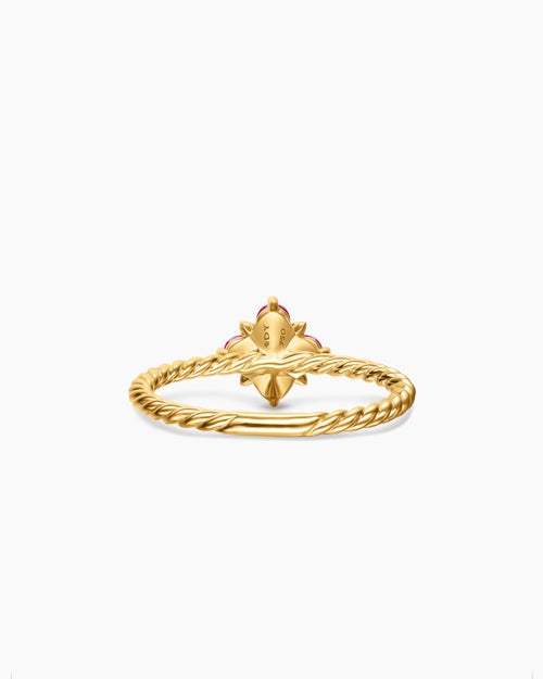 Womens Petite Modern Renaissance Color Ring in 18K Yellow Gold with Diamond, 8.7mm