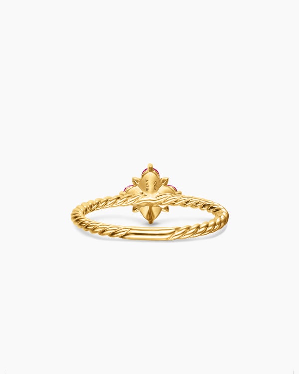 Petite Modern Renaissance Color Ring in 18K Yellow Gold with Diamond, 8.7mm