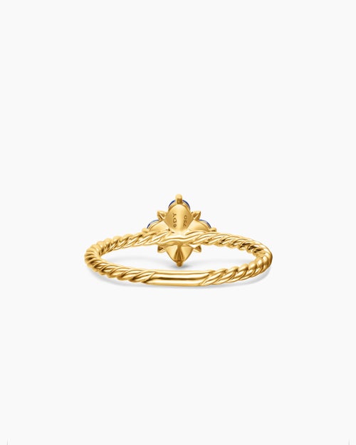 Womens Petite Modern Renaissance Color Ring in 18K Yellow Gold with Diamond, 8.7mm