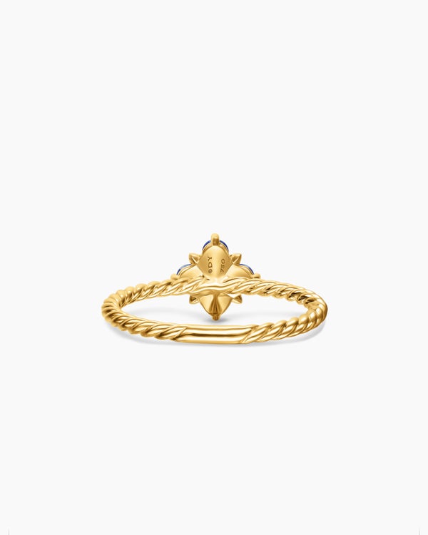 Petite Modern Renaissance Color Ring in 18K Yellow Gold with Diamond, 8.7mm