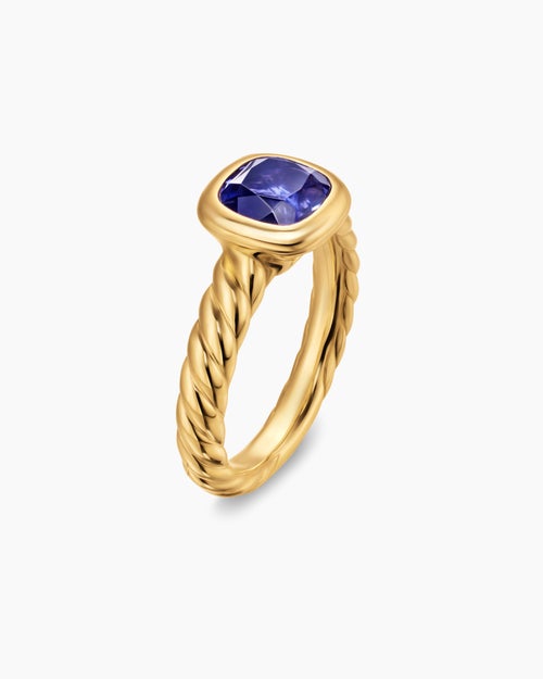 Womens DY Mercer® Color Stone Ring in 18K Yellow Gold with Iolite, 7mm
