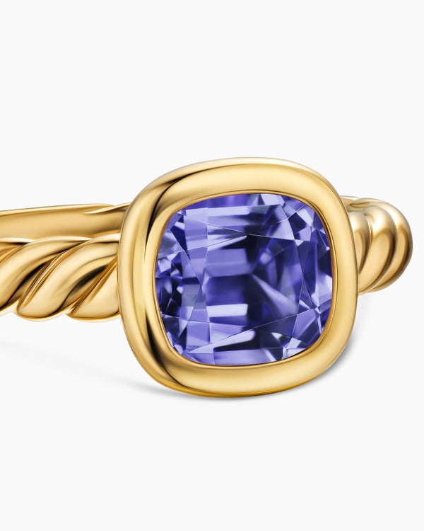 Bague à pierre de couleur DY Mercer en or jaune 18 carats, 7 mm