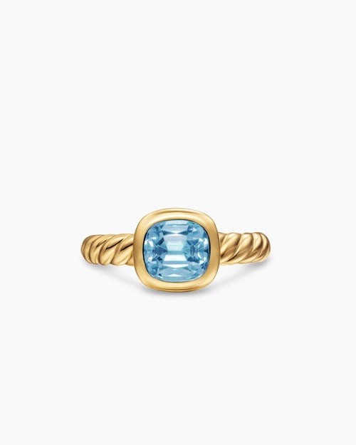 Womens DY Mercer® Color Stone Ring in 18K Yellow Gold with Sky Blue Topaz, 7mm