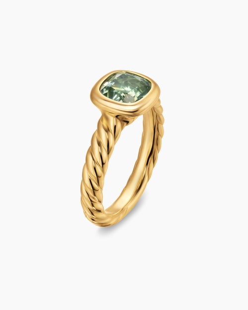 Womens DY Mercer® Color Stone Ring in 18K Yellow Gold with Prasiolite, 7mm