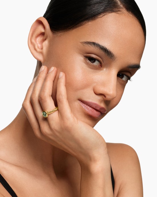 DY Mercer Stone Ring in 18K Yellow Gold, 7mm