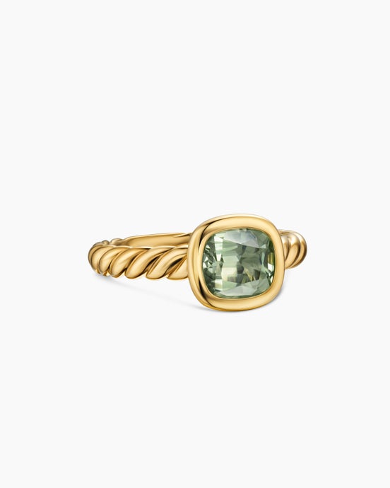 DY Mercer® Color Stone Ring in 18K Yellow Gold with Prasiolite, 7mm