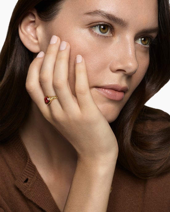 DY Mercer Stone Ring in 18K Yellow Gold, 7mm