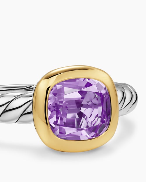 Womens DY Mercer Color Stone Ring in Sterling Silver with 18K Yellow Gold, 7mm