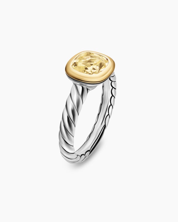 Bague avec pierre de couleur DY Mercer en argent sterling avec or jaune 18 carats, 7 mm