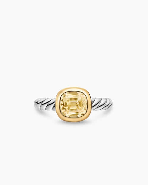 Womens DY Mercer® Color Stone Ring in Sterling Silver with 18K Yellow Gold and Champagne Citrine, 7mm