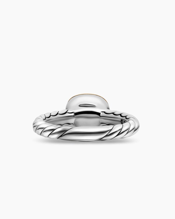 Bague avec pierre de couleur DY Mercer en argent sterling avec or jaune 18 carats, 7 mm