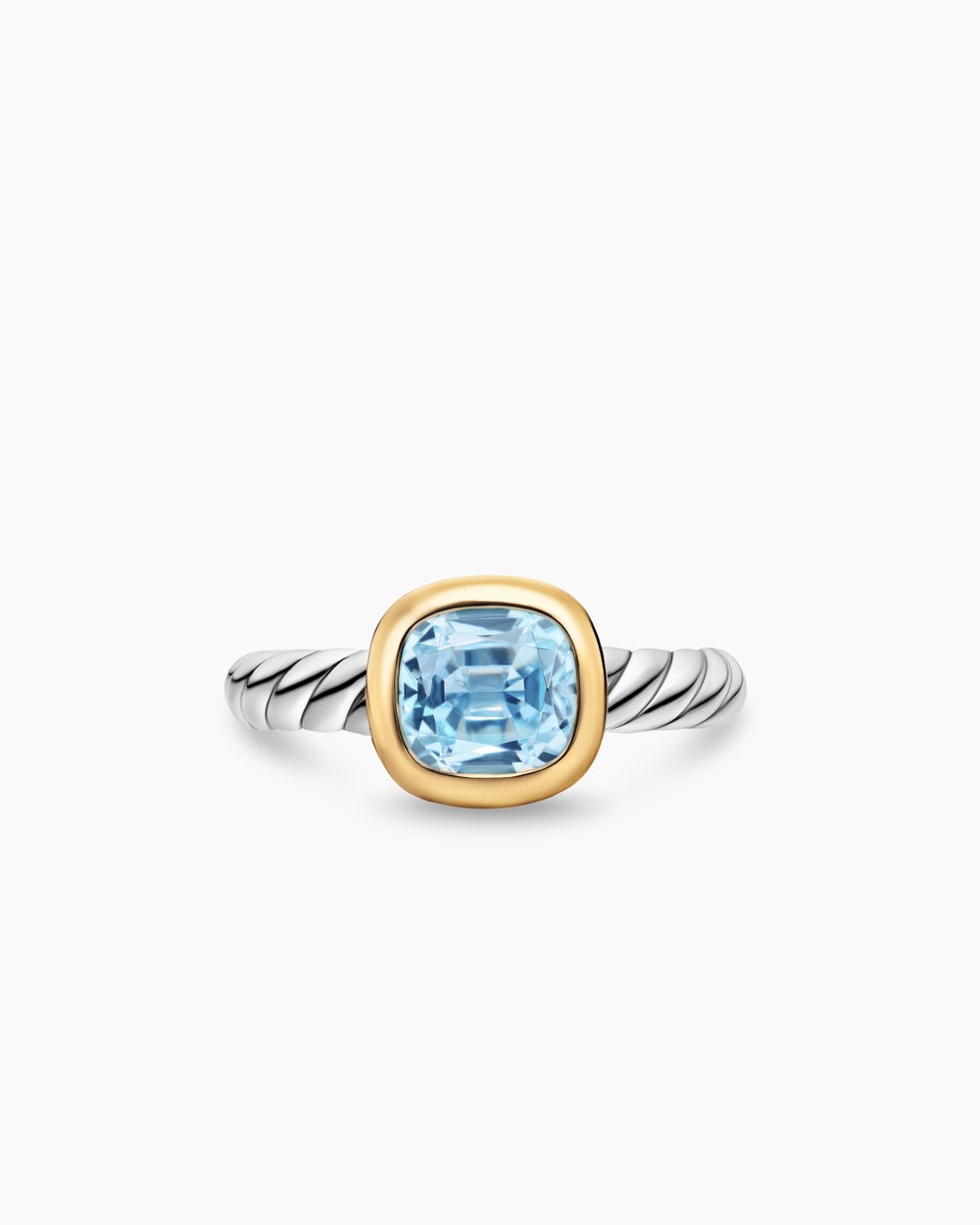 Bague avec pierre de couleur DY Mercer en argent sterling avec or jaune 18 carats, 7 mm femmes