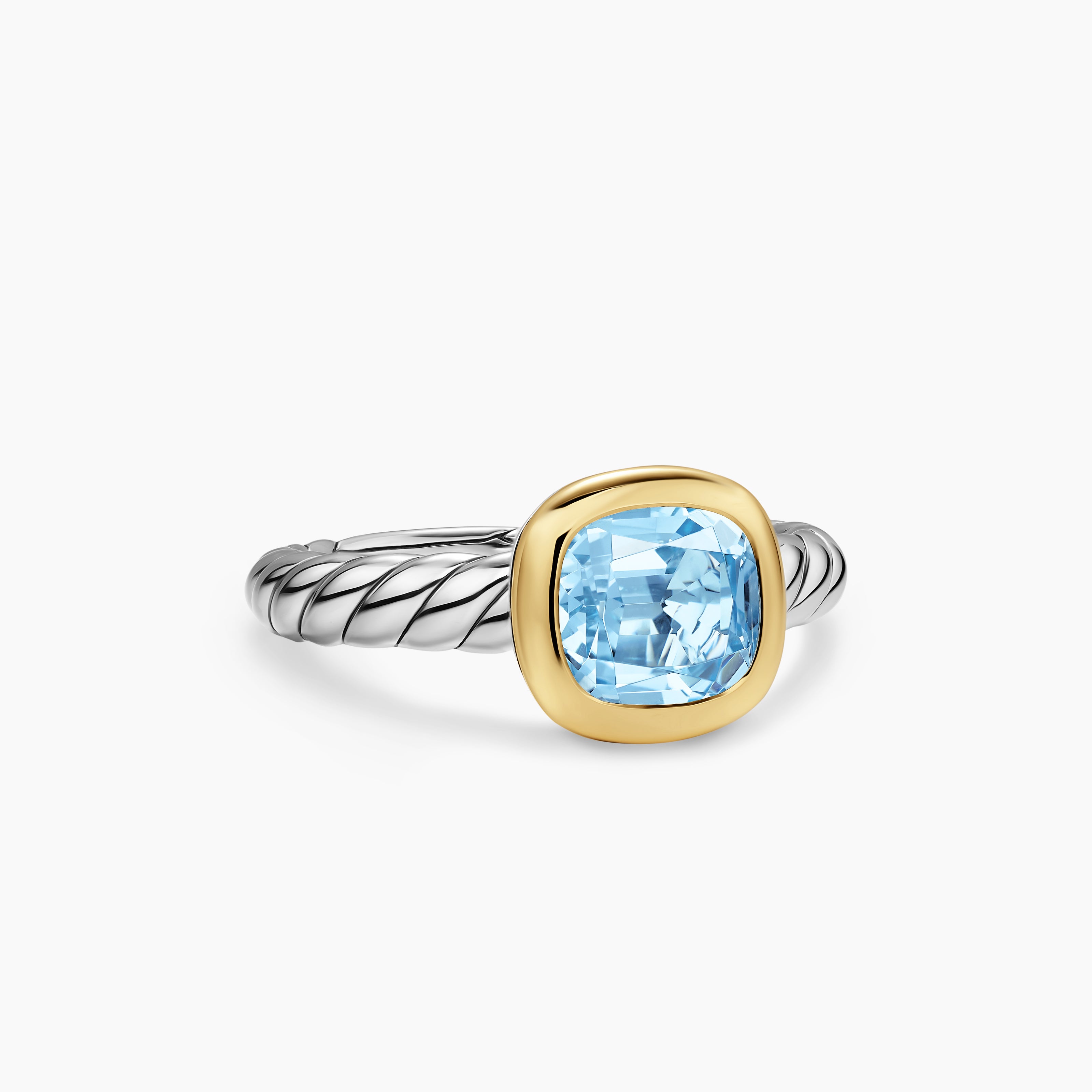 Womens DY Mercer Color Stone Ring in Sterling Silver with 18K Yellow Gold, 7mm