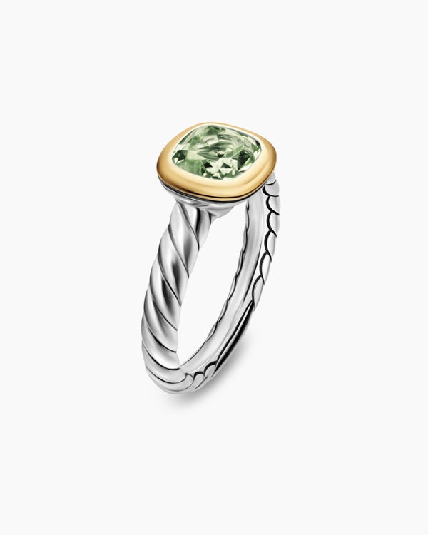 Bague avec pierre de couleur DY Mercer en argent sterling avec or jaune 18 carats, 7 mm