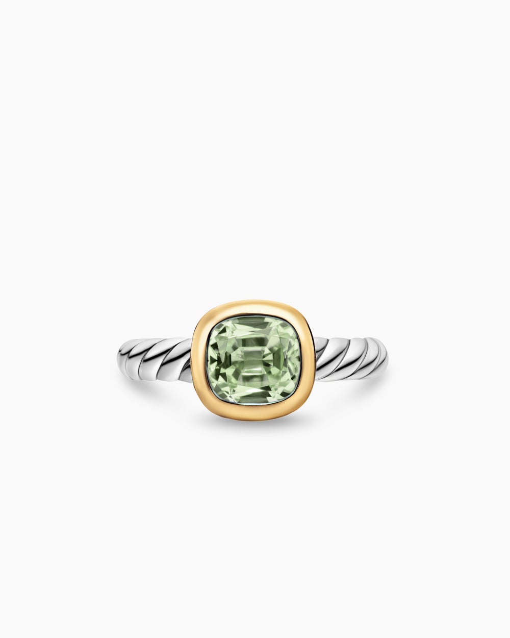 Bague avec pierre de couleur DY Mercer en argent sterling avec or jaune 18 carats, 7 mm femmes