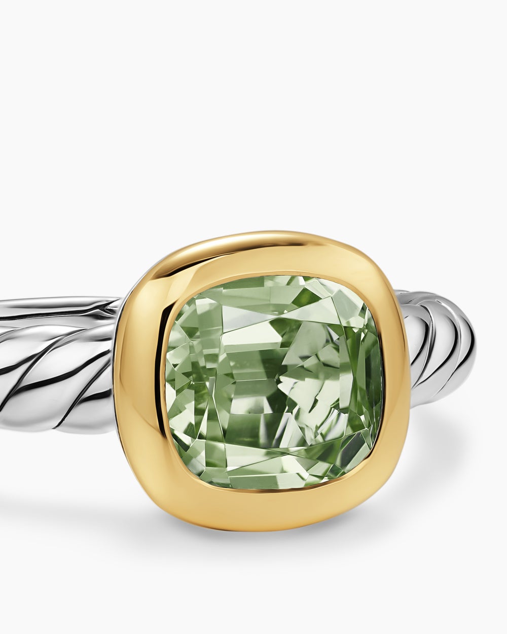 Bague avec pierre de couleur DY Mercer en argent sterling avec or jaune 18 carats, 7 mm femmes