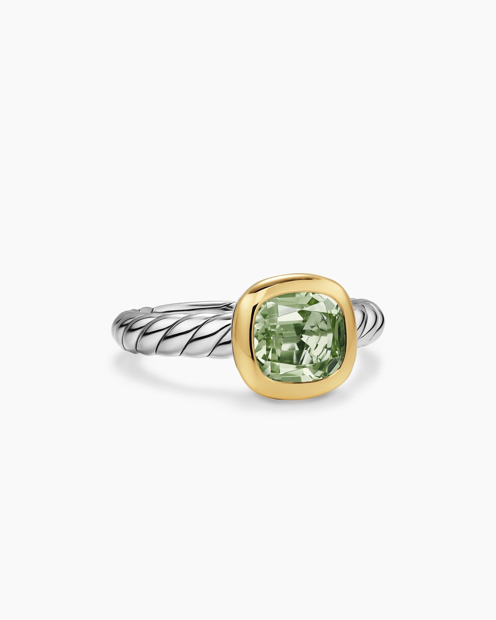 Bague avec pierre de couleur DY Mercer en argent sterling avec or jaune 18 carats, 7 mm femmes