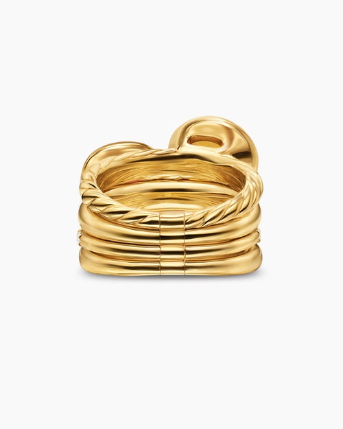 Womens DY Mercer Color Two Stone Cocktail Ring in 18K Yellow Gold with Diamonds, 17.7mm