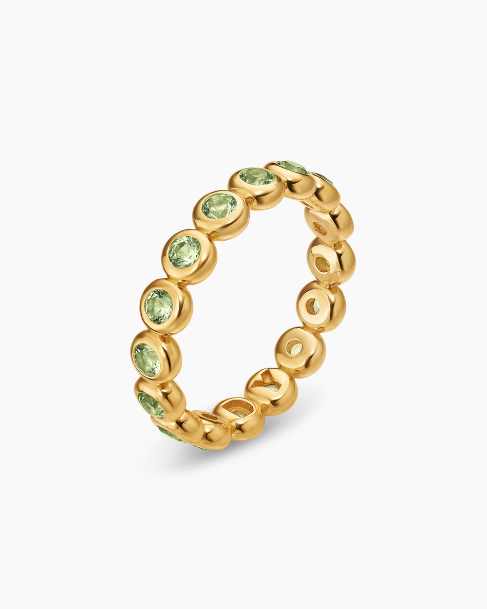 Anneau serti en chaton en or jaune 18 carats, 4 mm femmes