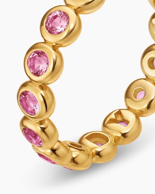 Womens Bezel Set Band Ring in 18K Yellow Gold, 4mm