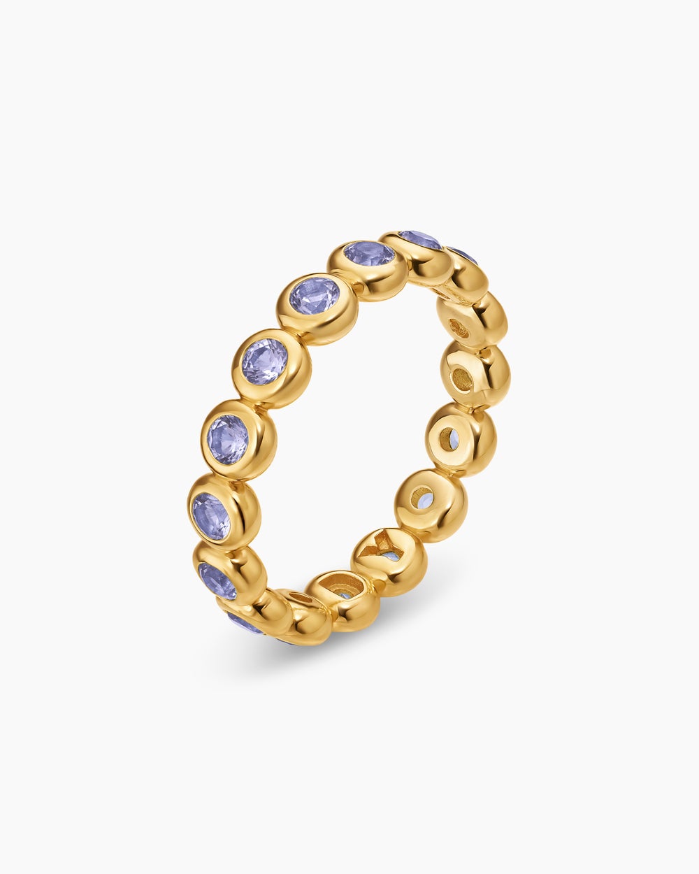 Anneau serti en chaton en or jaune 18 carats, 4 mm femmes