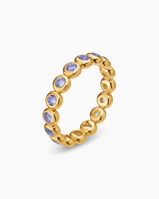 Bezel Set Band Ring in 18K Yellow Gold with Tanzanite, 4mm