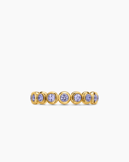 Womens Bezel Set Band Ring in 18K Yellow Gold, 4mm