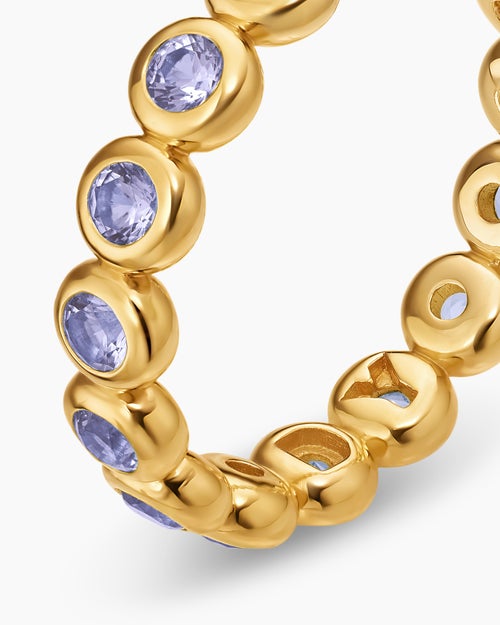 Womens Bezel Set Band Ring in 18K Yellow Gold, 4mm