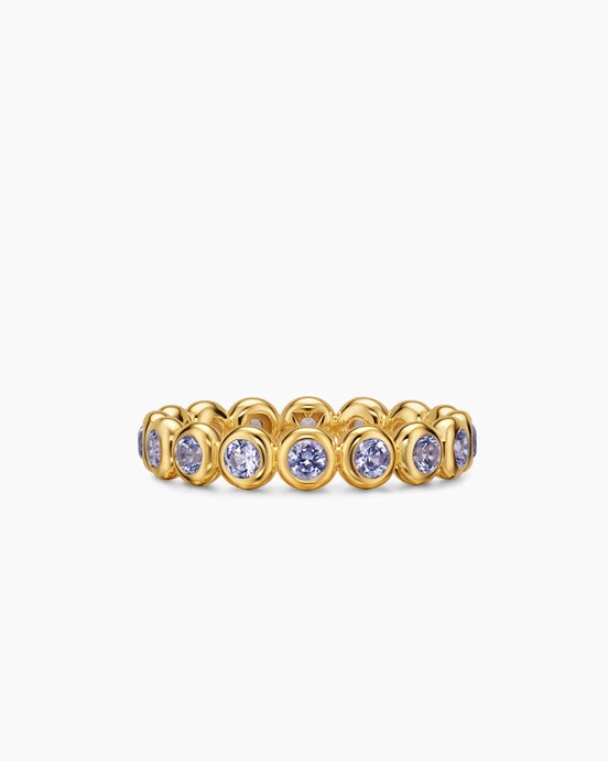 Bezel Set Band Ring in 18K Yellow Gold with Tanzanite, 4mm