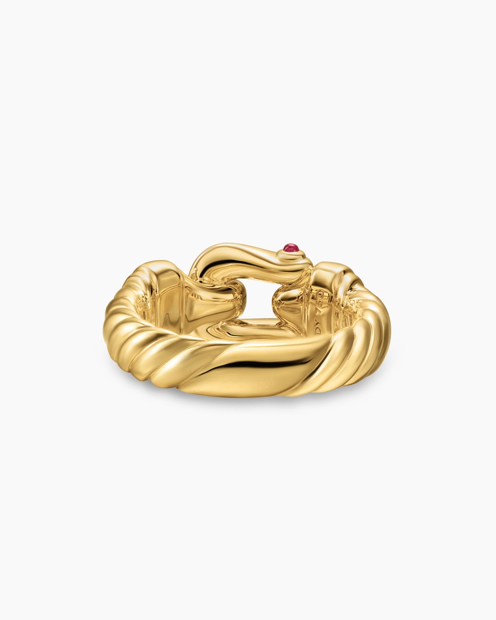 Womens Buckle Ring in 18K Yellow Gold with Diamonds, 10.4mm