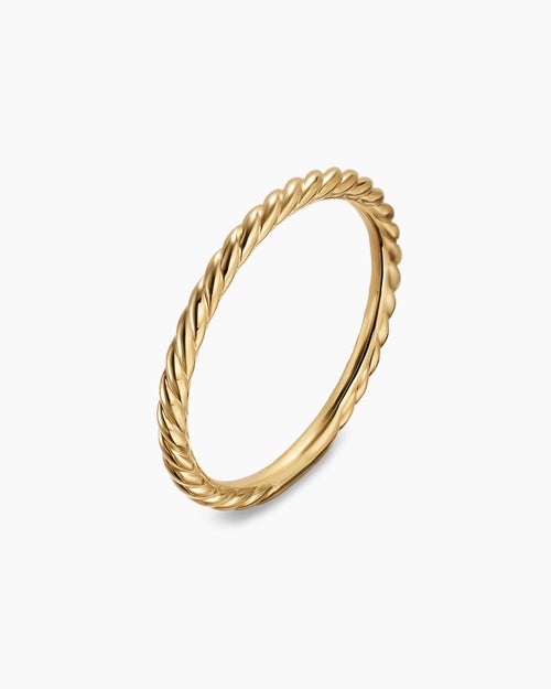 Womens Cable Band Ring in 18K Yellow Gold, 1.7mm